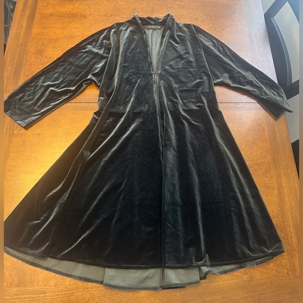 Zara Dark Green Velvet Dress
